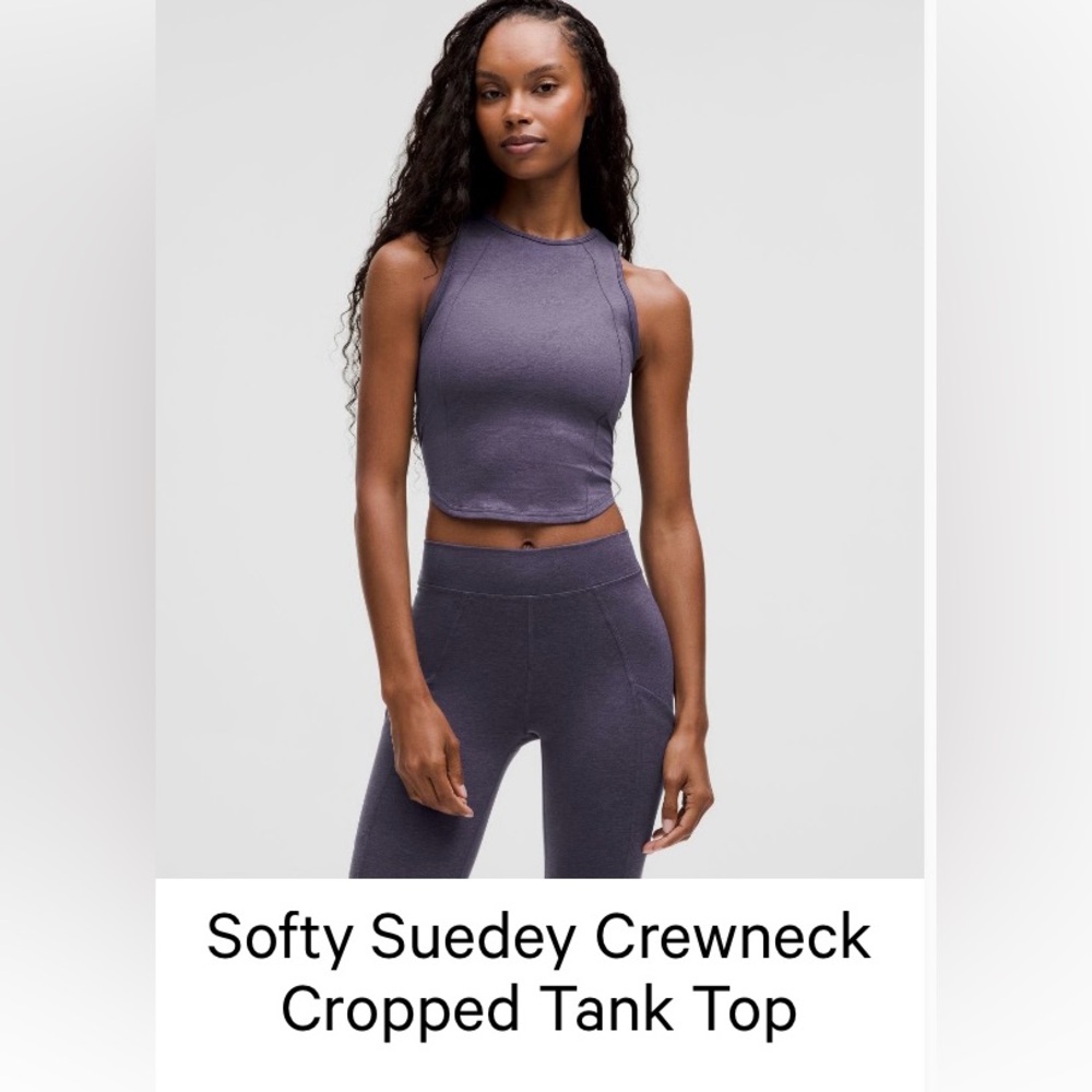 Lululemon Soft Sueded Crewneck Cropped Tank in Nightfall size 4